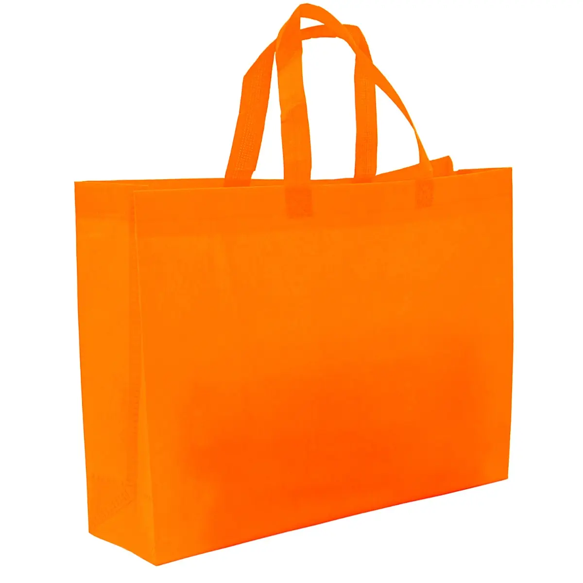 [B800- Orange] Non-Woven Shopping Bag Grocery(15.5 n W x 12in H x 4in D) (Orange)