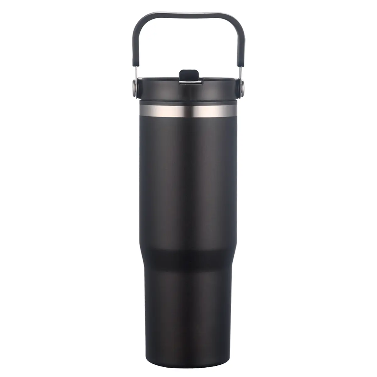 [LS-268- Black] 30oz Vacuum Travel Mug with Carrier (Black)