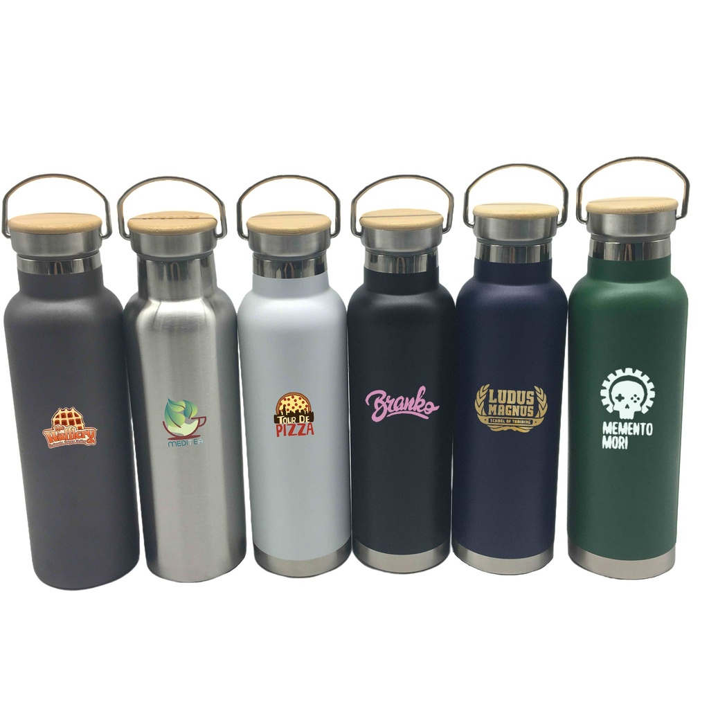 20oz. Double Wall Ss Vacuum Tumbler With Bamboo Lid