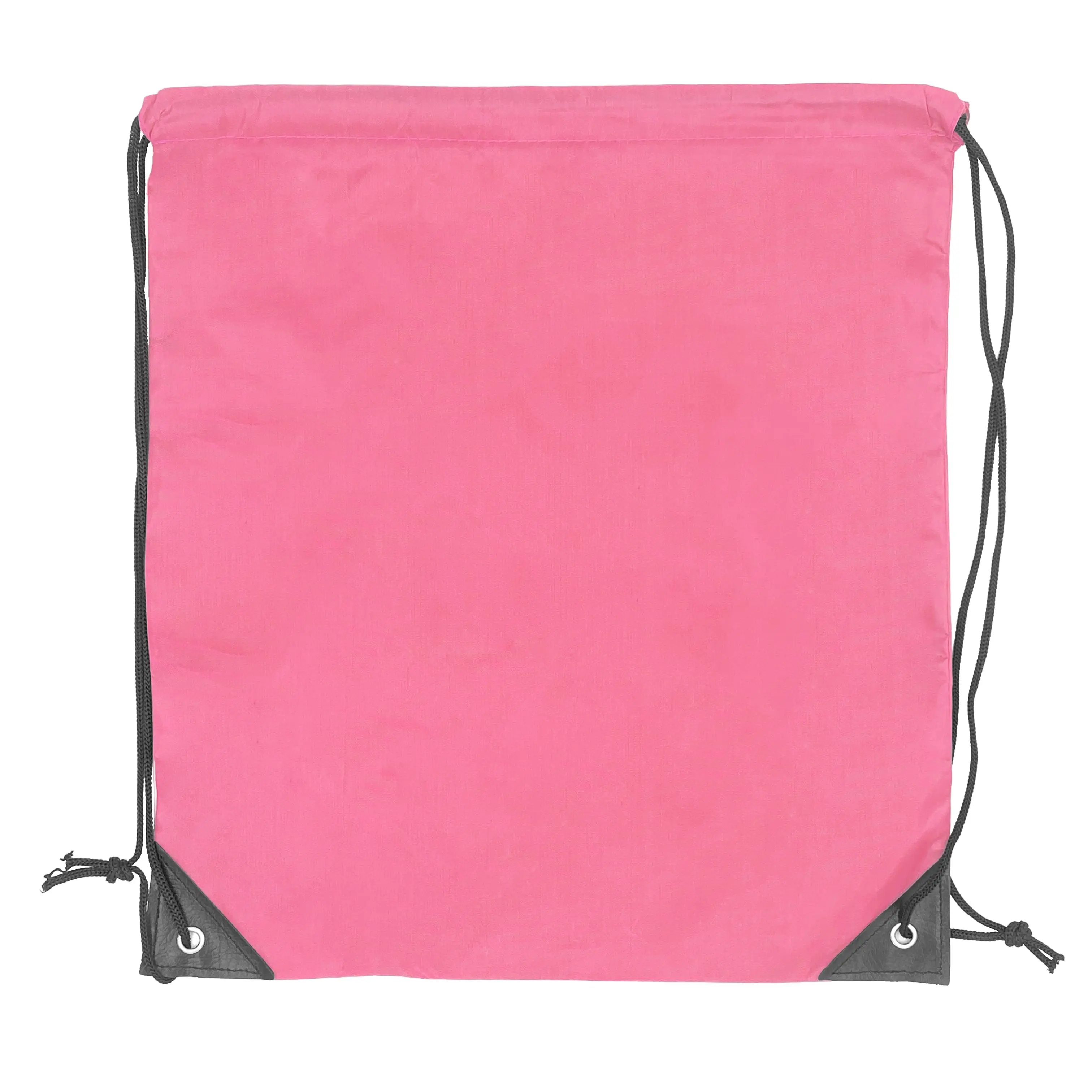 [WJ10869- Pink] 210D Polyester Drawstring Bag - (14in W x 17in H) (Pink)