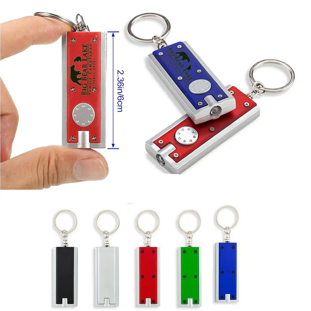 [XHDZ-6024- Silver+Blue] Slim LED Bright Keychains (Silver+Blue)