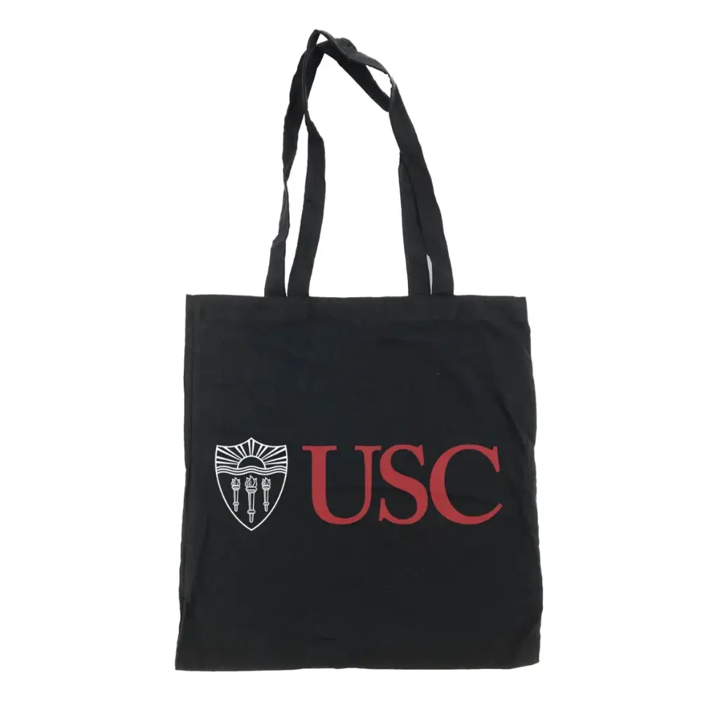 [YY38340-BK] 6oz (16" x 15") Black Cotton Canvas Tote Bag 22" Handle 