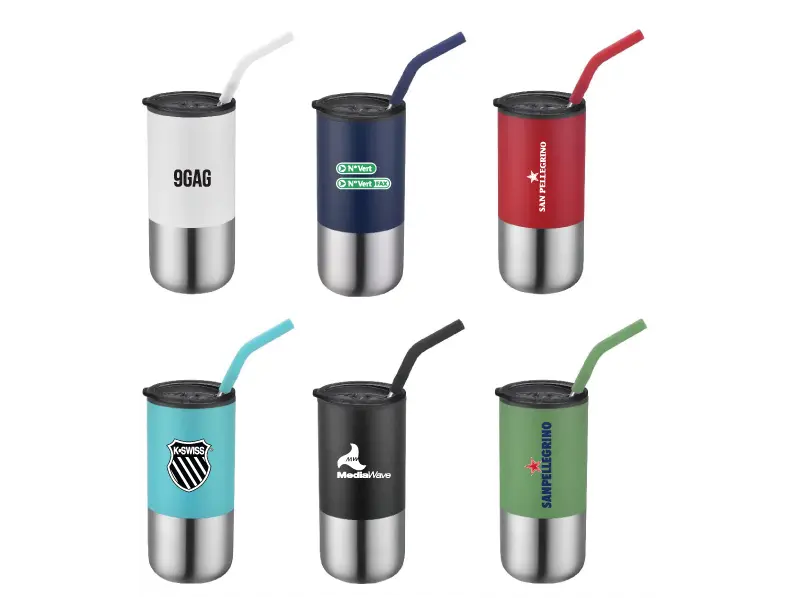 [LS-228AP-Matte Red] 16oz Double Wall Tumbler with Straw (Matte Red)
