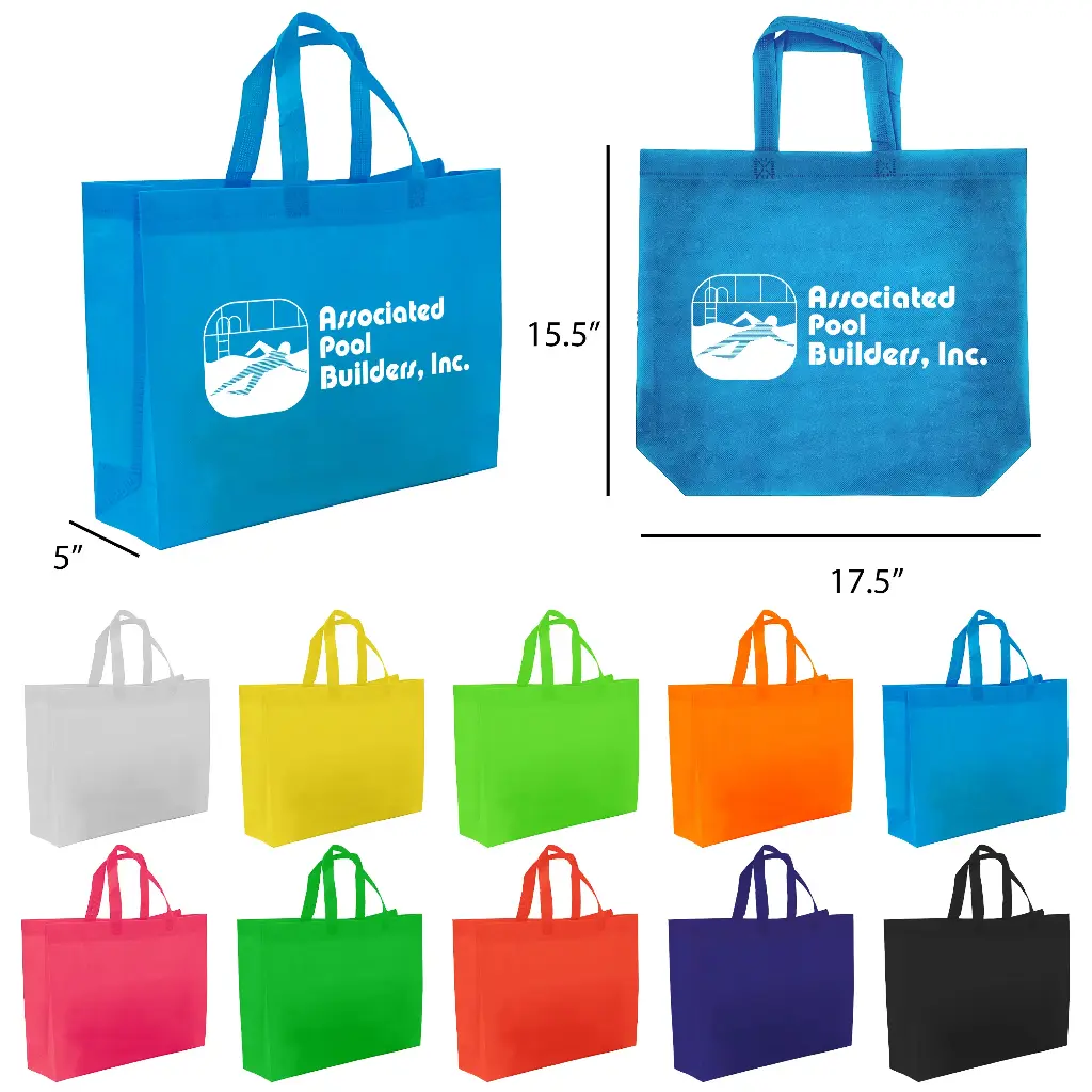 Non-Woven Juliet Grocery Tote Bag  - 3D (18" x 14" x 5")