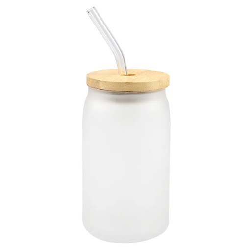 [BLBZ-003] 16oz Libby Glass Cup with Bamboo lid