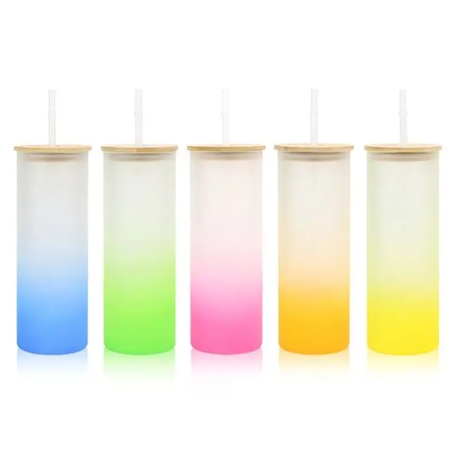 [BLBZ-007] Ocean 25oz Glass Tumbler with Bamboo Lid
