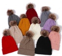 Cable Knit Beanie with Pom-pom