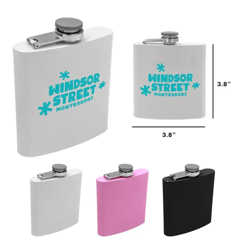 [JH304-C6] Adventure Powder Coated 6oz Hip Flasks