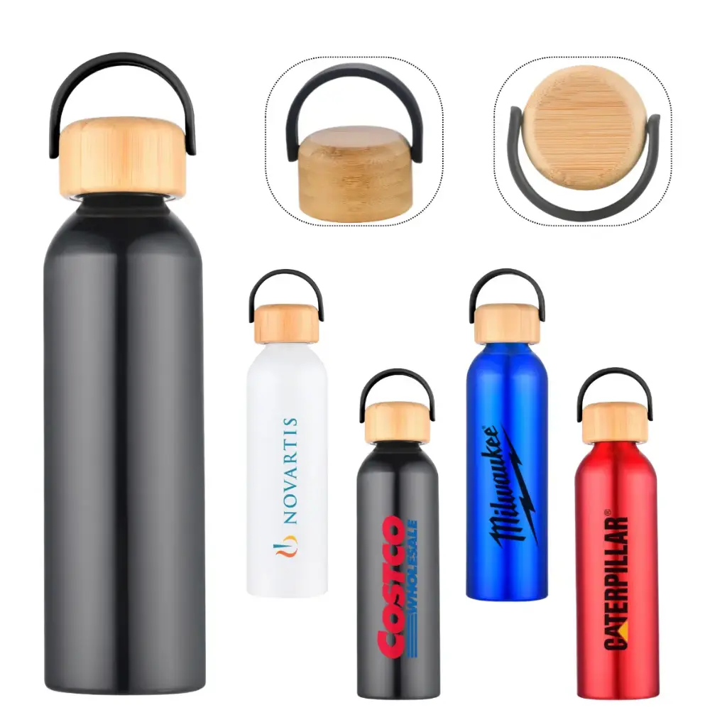 Nogales 24oz Recycled Aluminum Bottle w/ Bamboo Lid