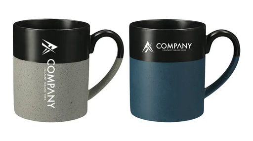 [LS-829] 15OZ two-tone ceramic mug with a speckled bottom and black glazed top