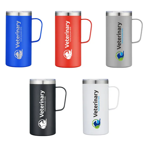 [LS-9975] 20oz Powder Coated Stainless Steel Vacuum Camp Mug