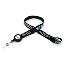 1/2" x 36" Polyester Silkscreen Lanyard with Retractable Reel