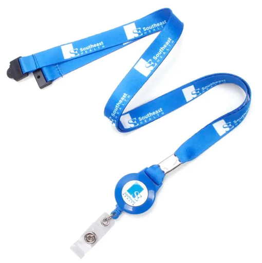 [PLYD-12-RRSB] 1/2" x 36" Polyester Silkscreen Lanyard with Retractable Reel and Safety Breakaway