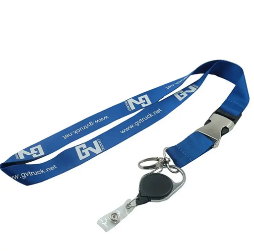 [PLYD-34-BRRR] 3/4" x 36" Polyester Silkscreen Lanyard with Buckle Release and Retractable Reel