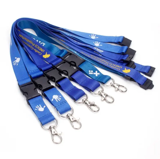 [PLYD-34-SBBR] 3/4" x 36" Polyester Silkscreen Lanyard with Safety Breakaway and Buckle Release