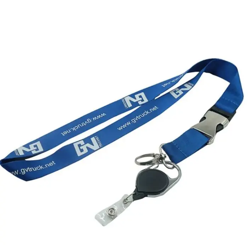 [PLYD-38-BRRR] 3/8" x 36" Polyester Silkscreen Lanyard with Buckle Release and Retractable Reel