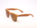Half Frame Wood Pattern Sunglasses