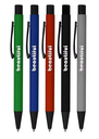 Soft Rubber Click Metal Ballpoint Pen w/Stylus & Chrome