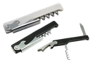 Metal Wine Opener with Corkscrew, Knife, and Plastic Handle