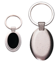 Oval Metal Key Chain w/ Dark Reflective Center