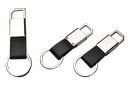 Black Leatherette Metal Clip-On Key Chain