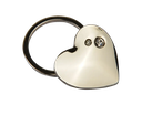 Metal Heart Double Crystal Keychain