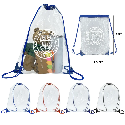 [WJ10880] Clear Stadium  Drawstring Bag (14in W x 17in H)