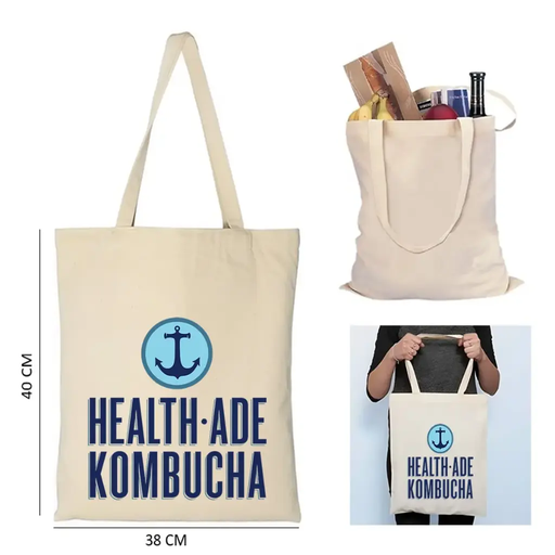 [YY38340] 6oz (16in H x 15 in. W) Cotton Canvas Tote Bag 22" Handle