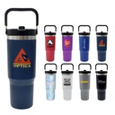 30oz. Stainless Steel Insulated Mug with Handle and Built-In Straw